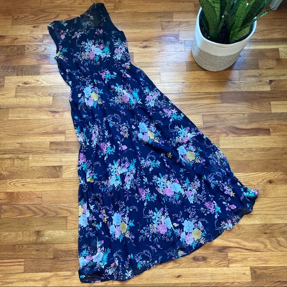 Merona Navy Floral Maxi Dress - Picture 9 of 13